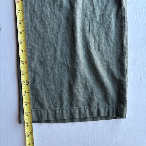 Old Navy Linen Blend Wide Leg Pants Olive Green Elastic Drawstring Waist Size L - Picture 8 of 11